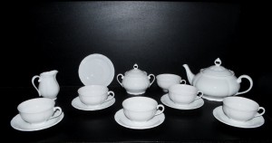 Bílá čajová souprava, porcelán Verona 15. dílná