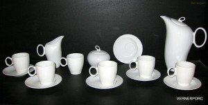 Kávová souprava Future, bílý porcelán, 15-dílná