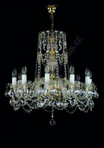 Lustr křišťálový Swarovski 10ramenný 3L145SW10 66x67cm zlacený řetěz