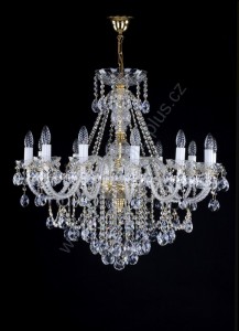 Lustr křišťálový Swarovski 12ramenný 8LA016SW12 80x77cm zlacený řetěz