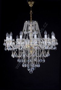 Lustr křišťálový Swarovski 14ramenný 9LA014SW14 95x95cm zlacený řetěz