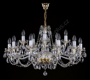 Lustr křišťálový Swarovski 15ramenný 5L059CE15 84x59cm zlacený řetěz