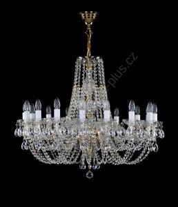 Lustr křišťálový Swarovski 16ramenný 12L054SW16 85x70cm zlacený řetěz