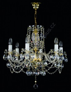 Lustr křišťálový Swarovski 6ramenný 1L141SW6 59x57cm zlacený řetěz