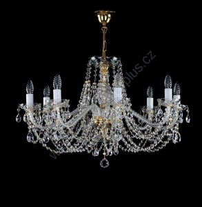 Lustr křišťálový Swarovski 8ramenný 11LA010SW8 78x50cm zlacený řetěz