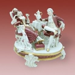 Porcelánová socha - Odpolední čaj, svačina dekor purpur