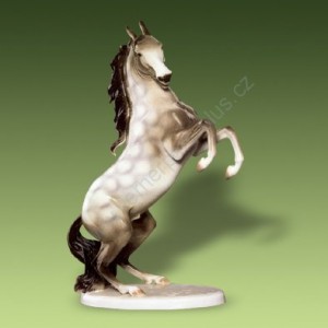 Porcelánová soška - Kůň grošák 881 luxor