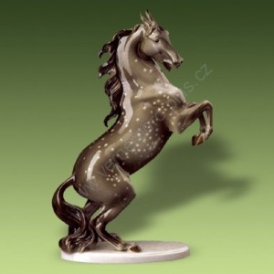 Porcelánová soška - Kůň Orlovský 881 luxor