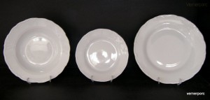 Sada talířů Verona, bílý porcelán 18 dílná.