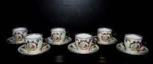 Šálek s podšálkem čajový, porcelán tři grácie, tvar Verona 6 ks