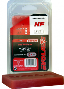 Závodní běžecký fluorový vosk červený PRO SKATE HF 225026 -5°C / 0°C 110g.