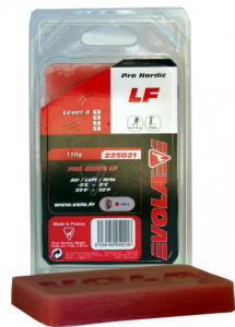 Závodní běžecký fluorový vosk červený PRO SKATE LF 225021 -5°C / 0°C 110g.