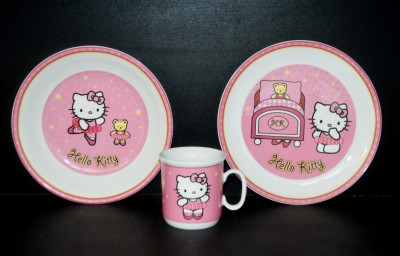 Dětská souprava, dekor "Hello Kitty" růžová 3 dílná Thun 