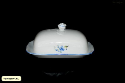 Hranatá máslenka s dekorem pomněnek Český porcelán 