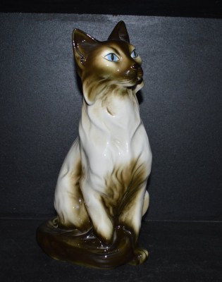 Kočka sedící velká, luxor Royal Dux Bohemia 