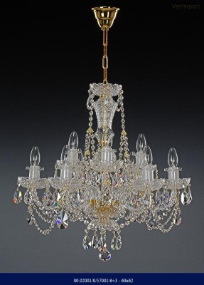 Křišťálový broušený lustr 6+3-ramenný 60x62cm Tom Crystal Bohemia 