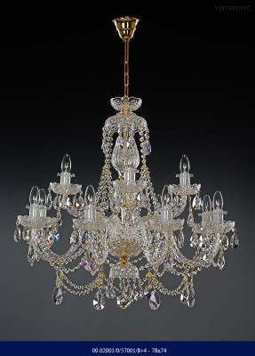 Křišťálový broušený lustr 8+4ramenný 78x74cm Tom Crystal Bohemia 