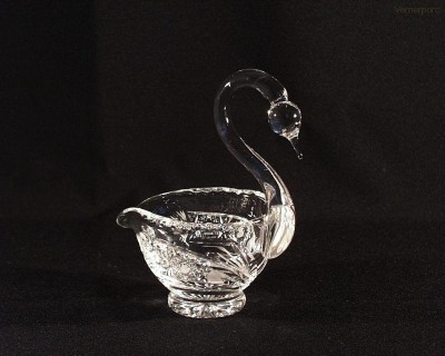 Labuť křišťálová broušená 35018/35003/114 11cm. Tom Crystal Bohemia 