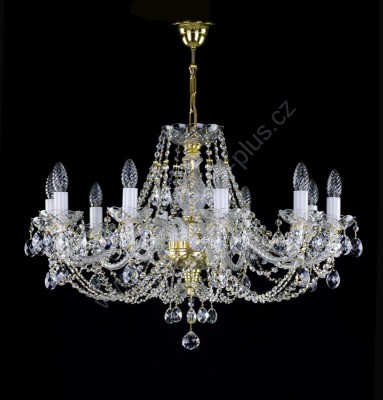 Lustr křišťálový Swarovski 10ramenný 13LA007SW10 78x47cm zlacený řetěz ART JBC 