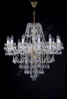 Lustr křišťálový Swarovski 14ramenný 9LA014SW14 95x95cm zlacený řetěz ART JBC 