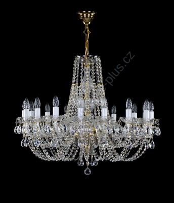 Lustr křišťálový Swarovski 16ramenný 12L054SW16 85x70cm zlacený řetěz ART JBC 