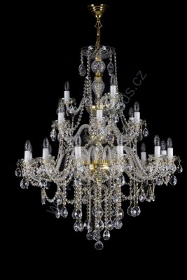 Lustr křišťálový Swarovski 3patrový 21ramenný 9LA012SW21 95x107cm zlacený řetěz ART JBC 