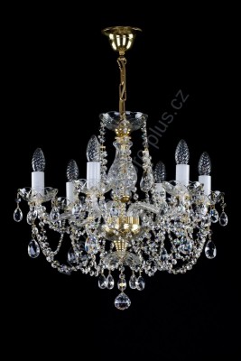 Lustr křišťálový Swarovski 6ramenný 10LA009SW6 52x49cm zlacený řetěz ART JBC 