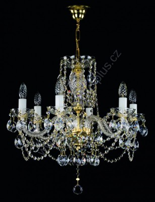 Lustr křišťálový Swarovski 6ramenný 1L141SW6 59x57cm zlacený řetěz ART JBC 