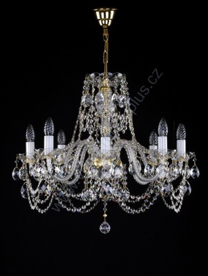 Lustr křišťálový Swarovski 8ramenný 2L142SW8 67x60cm zlacený řetěz ART JBC 