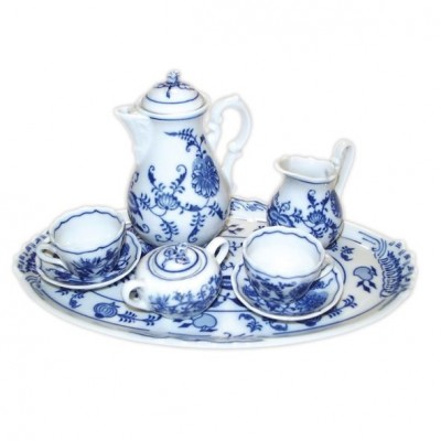 Mini souprava kávová cibulák 6 dílná Český porcelán 