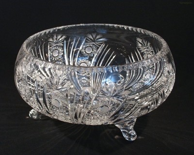 Mísa trojnožka křišťálová broušená 62022/35003/310  31cm Tom Crystal Bohemia 