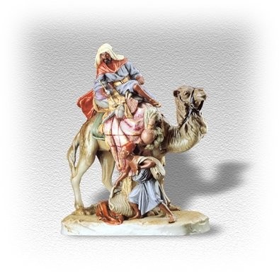 Mohamedán na velbloudu, dekor saxe Royal Dux 