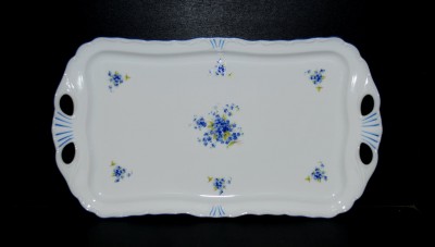 Podnos obdelníkový, porcelán pomněnky 45 x 25 cm Český porcelán 