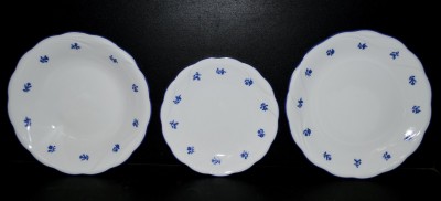 Porcelánová sada talířů, dekor modrá házenka, 18 dílná Jeremy 