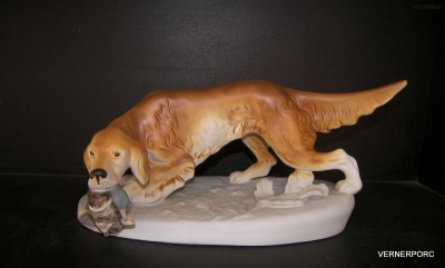 Porcelánová soška - Pes křepelák Royal Dux Bohemia 