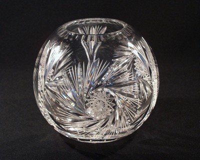 Váza koule křišťálová broušená 80469/26008/200 20cm Tom Crystal Bohemia 