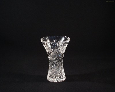 Váza křišťálová broušená 80029/35003/155  15,5cm. páv Tom Crystal Bohemia 