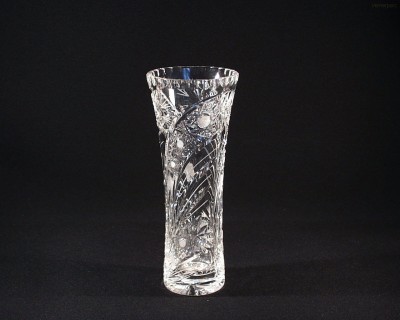 Váza křišťálová broušená 80045/35003/250 25 cm. dekor "páv/kometa" Tom Crystal Bohemia 