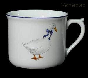 Velký porcelánový hrnek s husou 807 0,7 l. Leander Loučky 