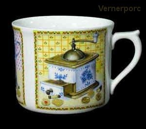 Velký porcelánový hrnek s potiskem mlýnku 0,7 l. Leander Loučky 