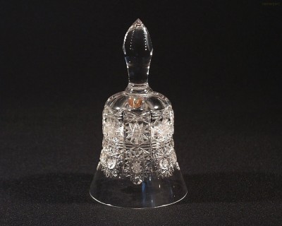 Zvonek křišťálový broušený 17054/57001/124 12cm Tom Crystal Bohemia 