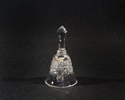 Zvonek křišťálový broušený mini 17089/57001/080 8cm Tom Crystal Bohemia 