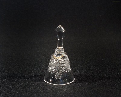 Zvonek křišťálový broušený mini 17089/57001/080 8cm Tom Crystal Bohemia 